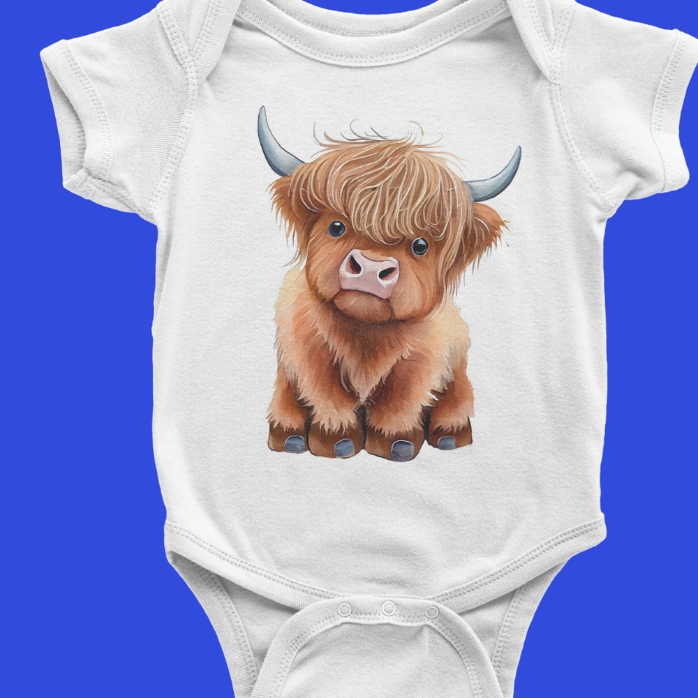 Highland Cow Baby Onesie Unsex